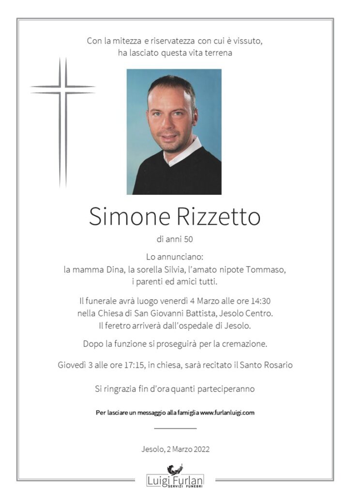 Necrologi Furlan Impresa funebre - Simone Rizzetto
